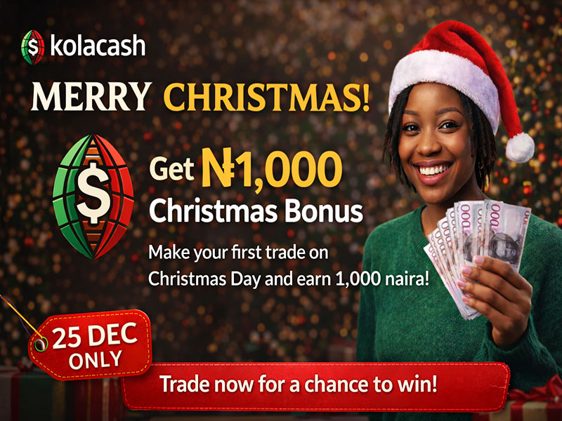 Christmas Bonus 2025 on KolaCash: Sell Gift Cards and Get ₦1,000