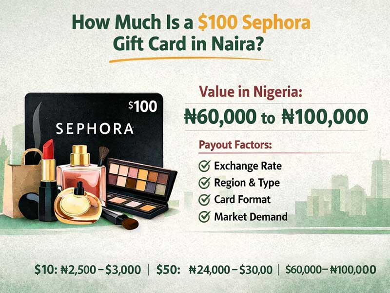 How Much is $100 Sephora Gift Card in Naira?