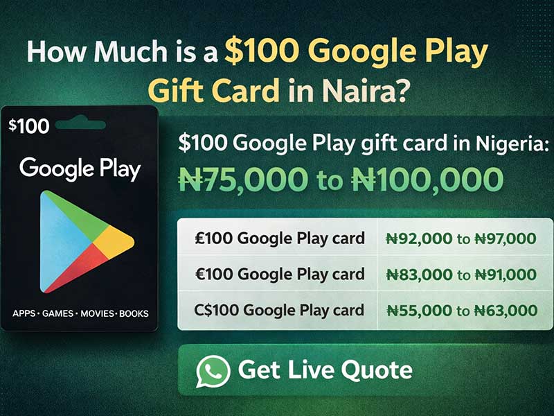 How Much is $100 Google Play card in Naira?