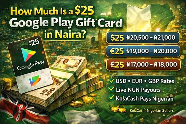 How Much is $25 Google Play Gift Card in Naira?
